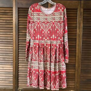 Women’s swing tunic sleeve floral flare dress